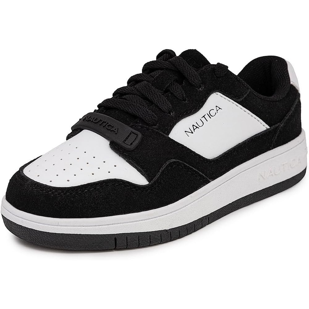 image:imageNautica Boys LowTop Sneakers Basketball Tennis Shoes for Kids Outdoor School Running Shoes Sizes for Big KidLittle KidPanda Black