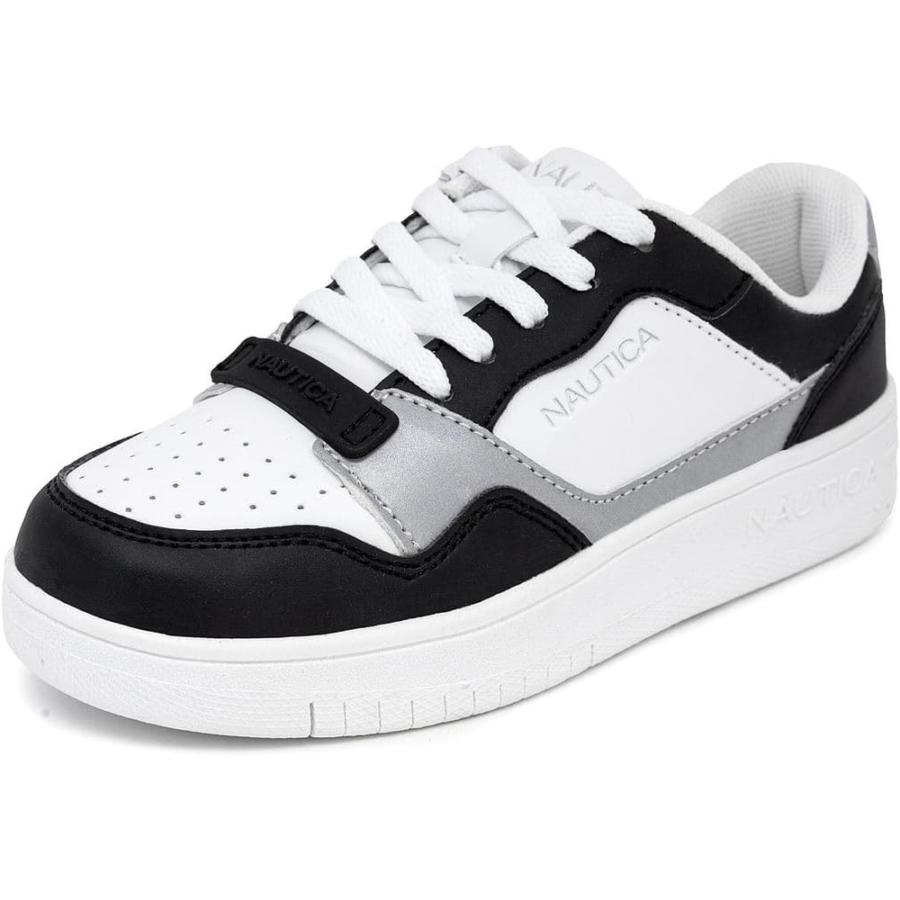 image:imageNautica Boys LowTop Sneakers Basketball Tennis Shoes for Kids Outdoor School Running Shoes Sizes for Big KidLittle KidPanda Grey