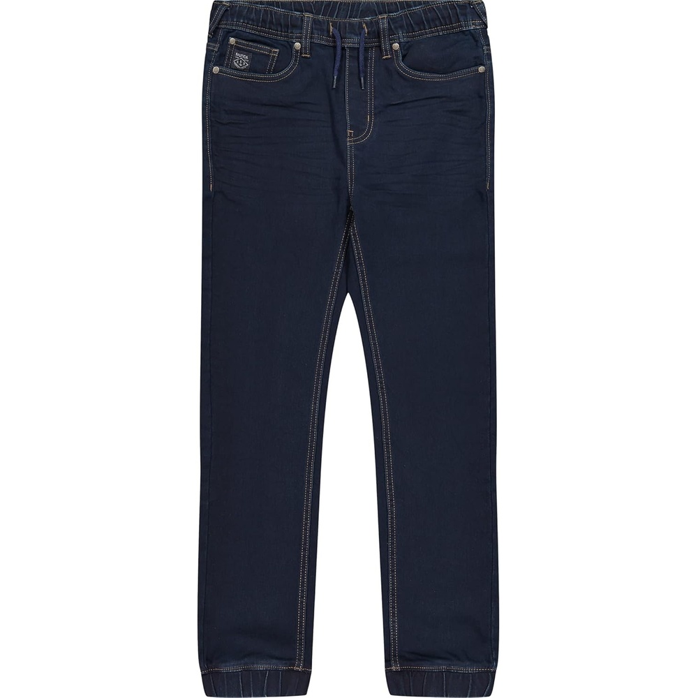 image:imageNautica Boys Pullon Stretch Denim JoggerStyle Jeans 5Pocket Style amp Drawstring ClosureLegacy Dark Blue
