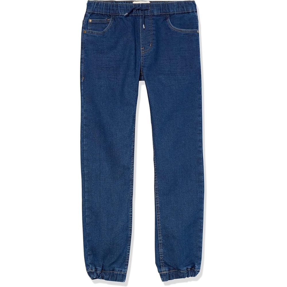 image:imageNautica Boys Pullon Stretch Denim JoggerStyle Jeans 5Pocket Style amp Drawstring ClosureLegacy Medium Blue