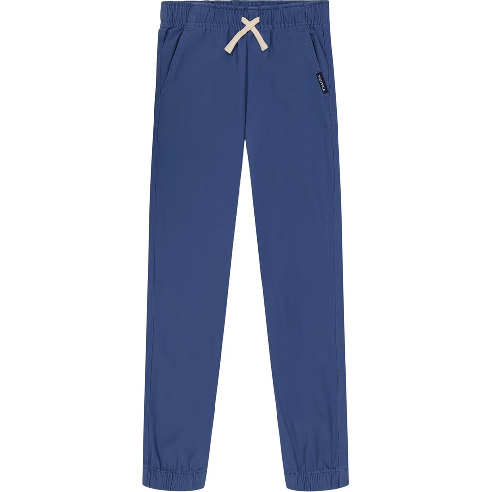 image:imageNautica Boys Pullon Twill Jogger Pant Drawstring ClosureTrue Navy