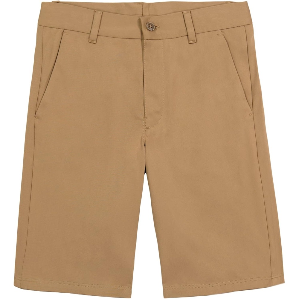 image:imageNautica Boys School Uniform Flat Front Twill ShortBurnished Khaki Stretch