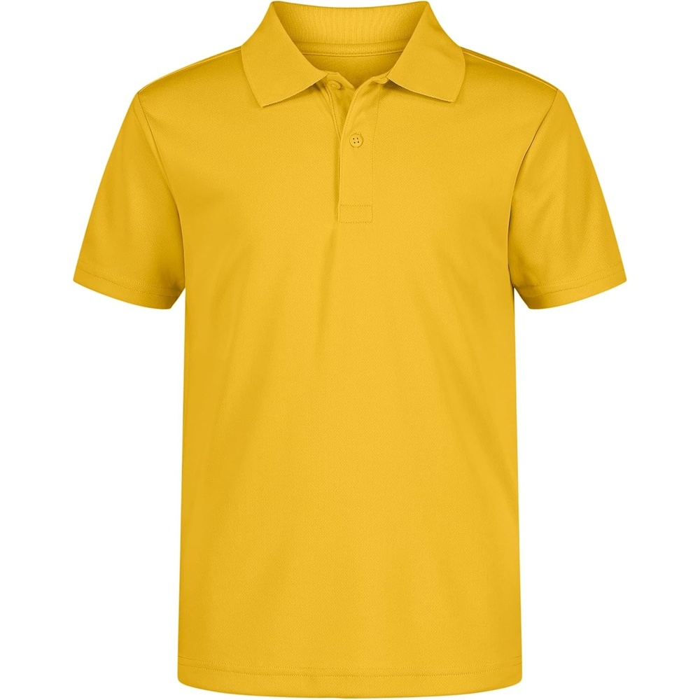 image:imageNautica Boys School Uniform Short Sleeve Polo Shirt Button Closure Moisture Wicking Performance MaterialGold