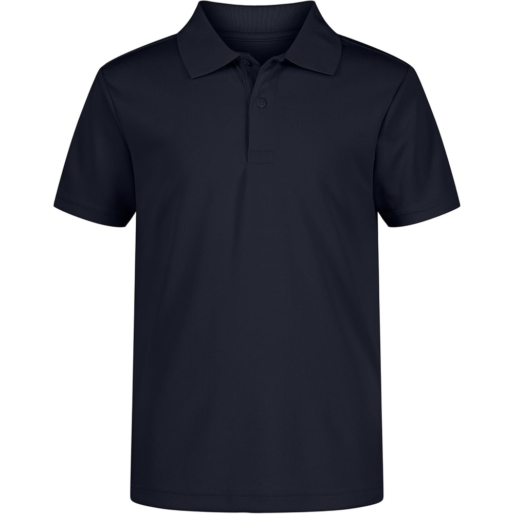 image:imageNautica Boys School Uniform Short Sleeve Polo Shirt Button Closure Moisture Wicking Performance MaterialNavy