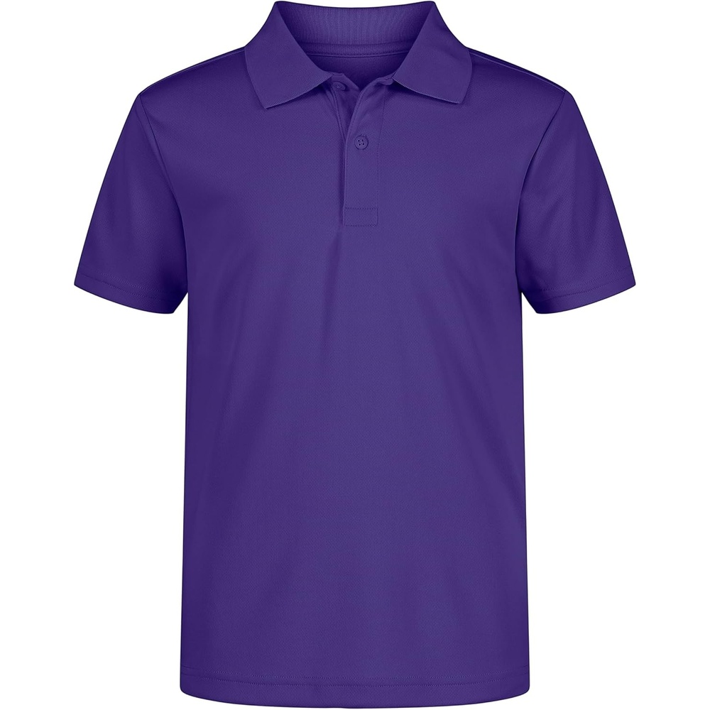 image:imageNautica Boys School Uniform Short Sleeve Polo Shirt Button Closure Moisture Wicking Performance MaterialPurple