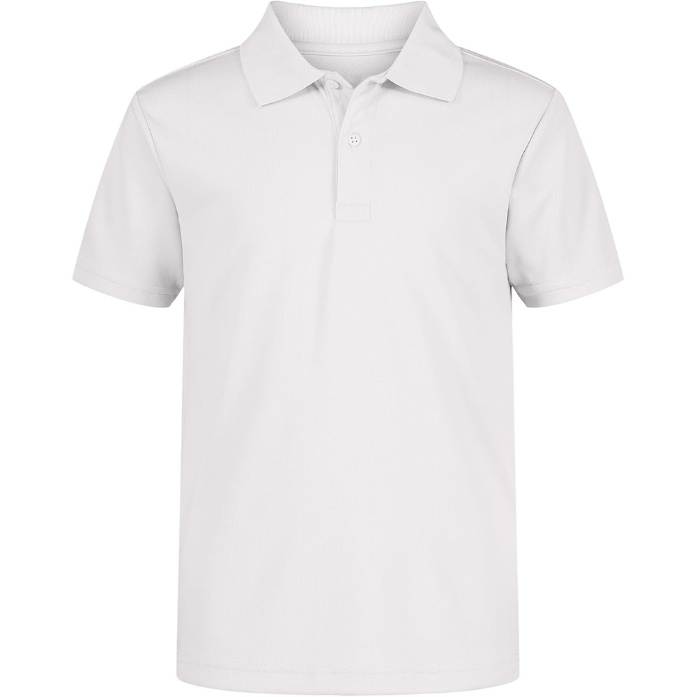 image:imageNautica Boys School Uniform Short Sleeve Polo Shirt Button Closure Moisture Wicking Performance MaterialWhite