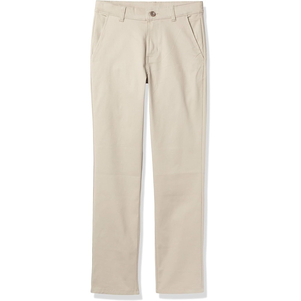 image:imageNautica Boys School Uniform Twill Chino Pants Flat Front Comfortable Waistband with Zip Closure amp StretchKhaki