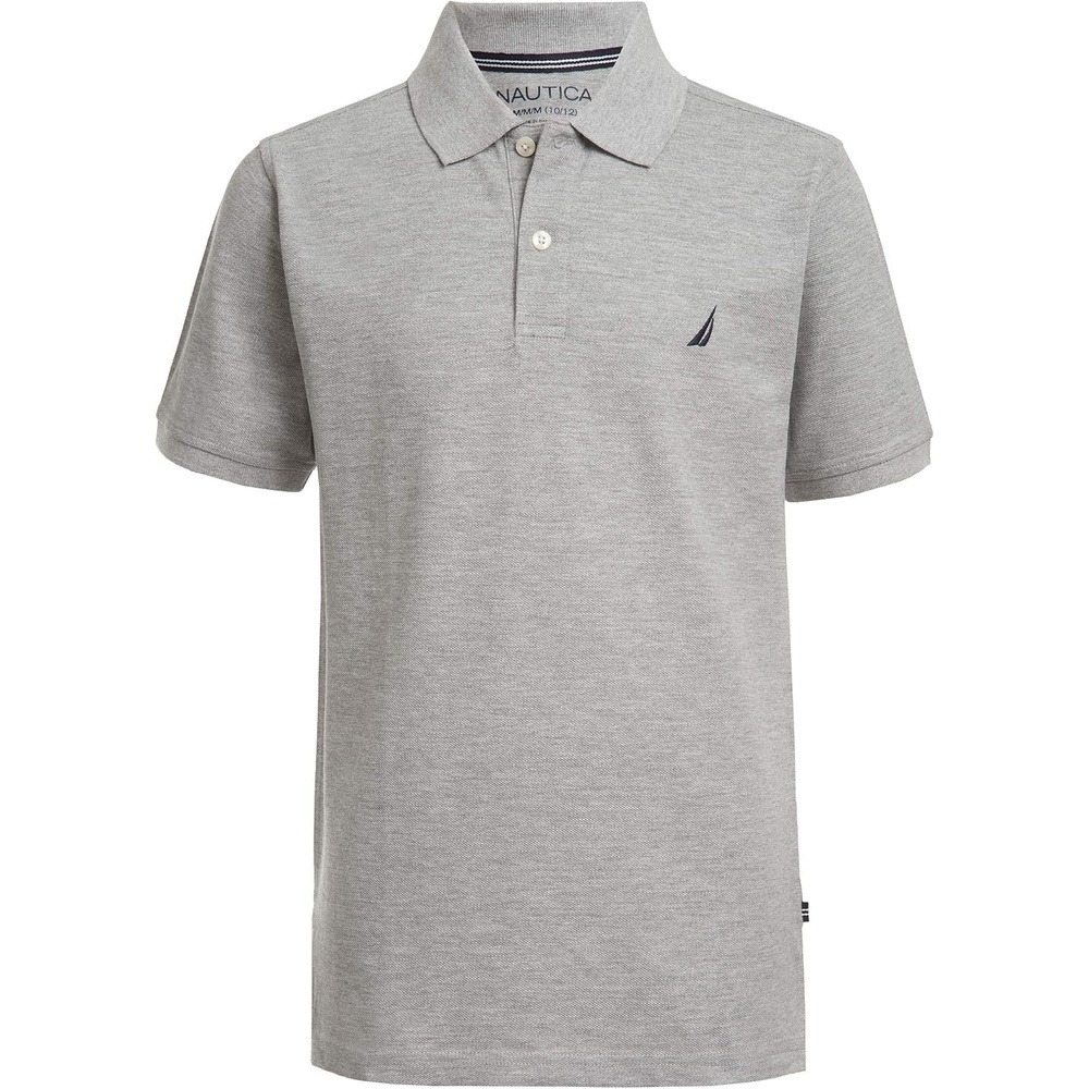 image:imageNautica Boys Short Sleeve Anchor Polo Button Closure Soft amp Comfortable Pique FabricLegacy Grey Heather