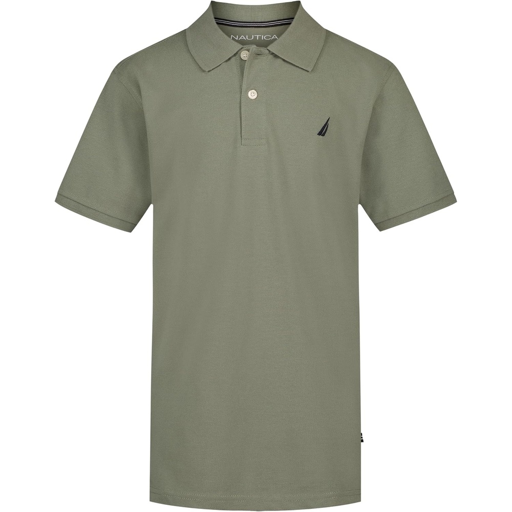 image:imageNautica Boys Short Sleeve Anchor Polo Button Closure Soft amp Comfortable Pique FabricSea Spray