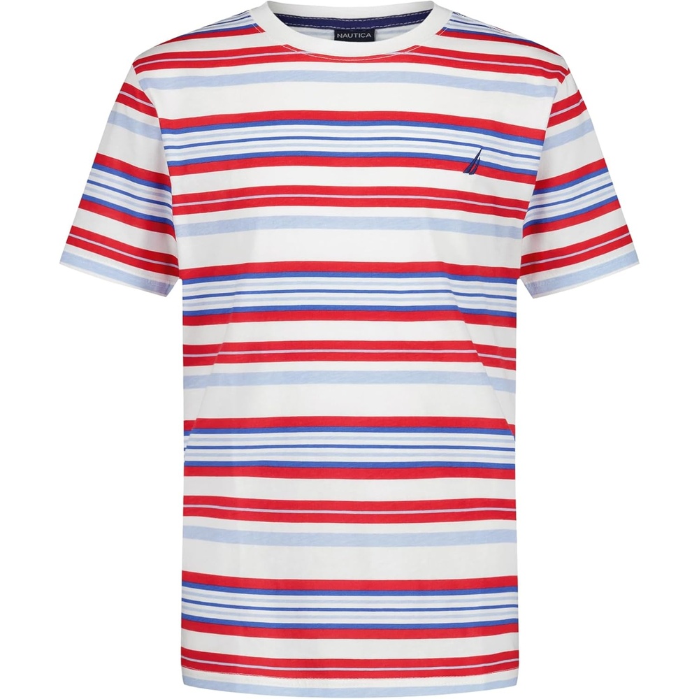 image:imageNautica Boys Short Sleeve Fashion Crew Neck TShirt Soft Comfortable Relaxed FitAmericana Bright Stripe