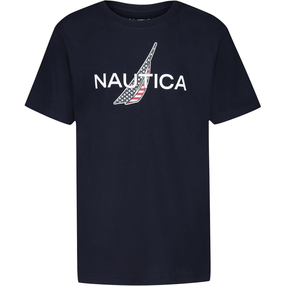 image:imageNautica Boys Short Sleeve JClass Logo Crew Neck TShirt Soft Comfortable Relaxed FitAmericana Sport Navy