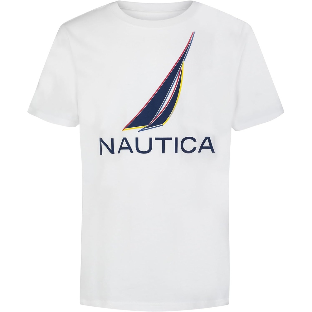 image:imageNautica Boys Short Sleeve JClass Logo Crew Neck TShirt Soft Comfortable Relaxed FitColor Shade Marshmallow
