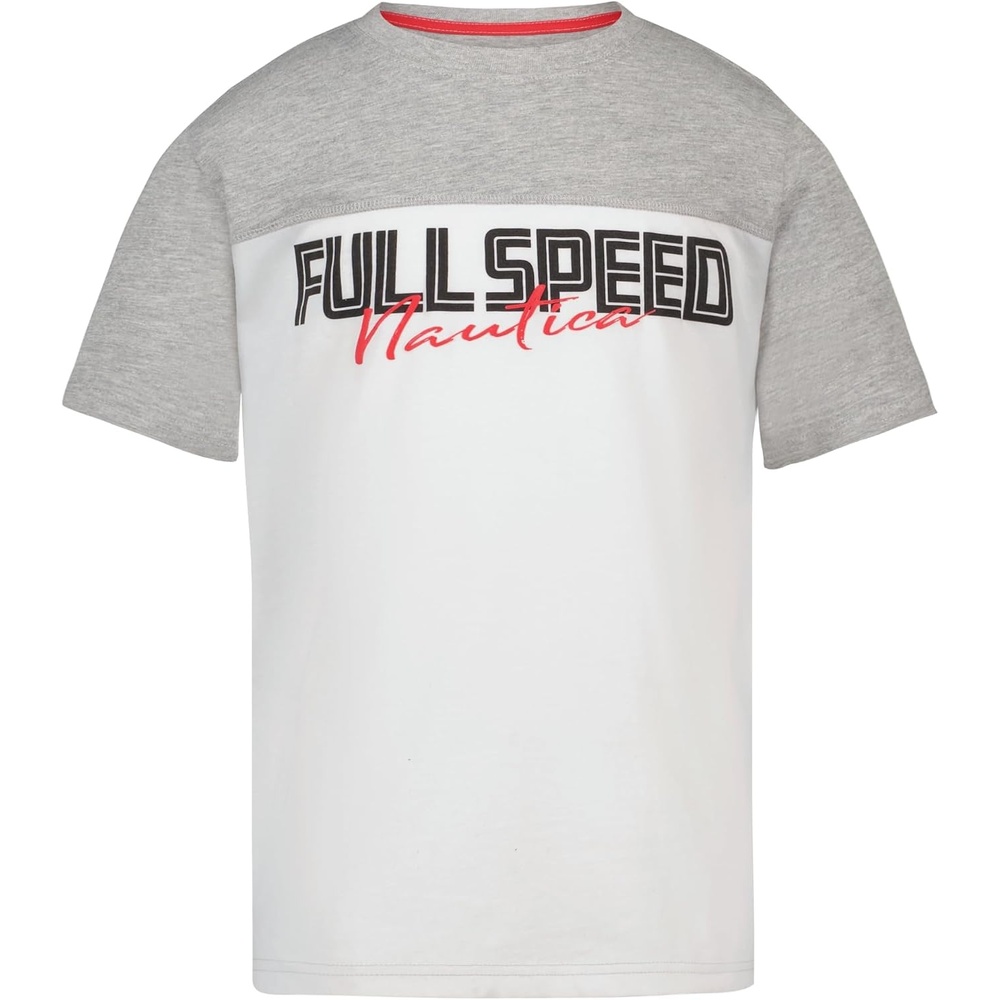 image:imageNautica Boys Short Sleeve JClass Logo Crew Neck TShirt Soft Comfortable Relaxed FitFull Speed Bright White
