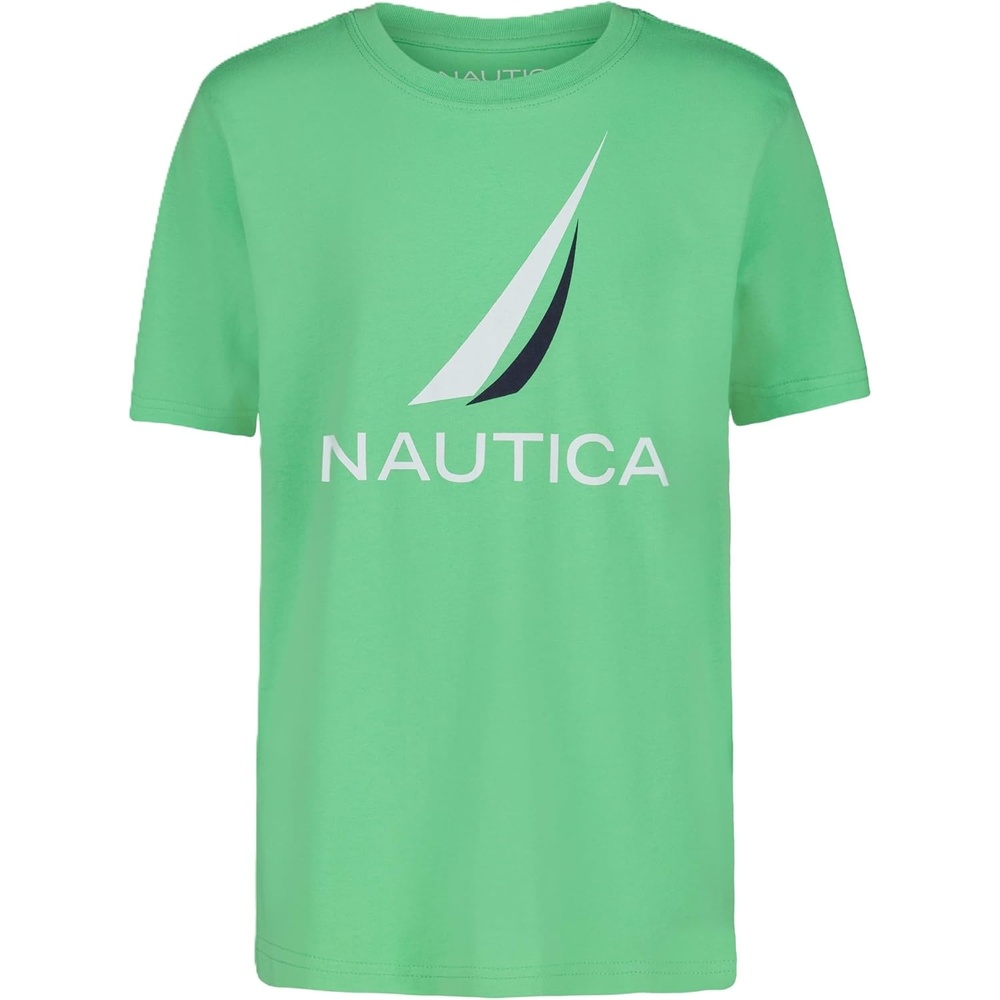 image:imageNautica Boys Short Sleeve JClass Logo Crew Neck TShirt Soft Comfortable Relaxed FitJclass Keen Green