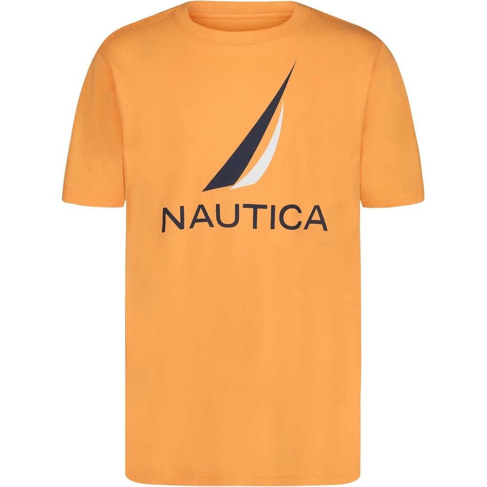 image:imageNautica Boys Short Sleeve JClass Logo Crew Neck TShirt Soft Comfortable Relaxed FitJclass Muskmelon