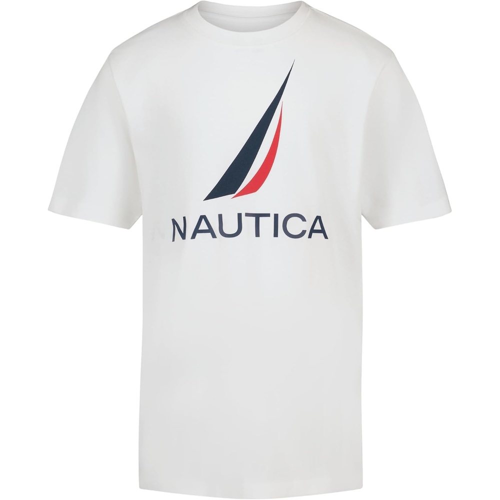 image:imageNautica Boys Short Sleeve JClass Logo Crew Neck TShirt Soft Comfortable Relaxed FitJclass White