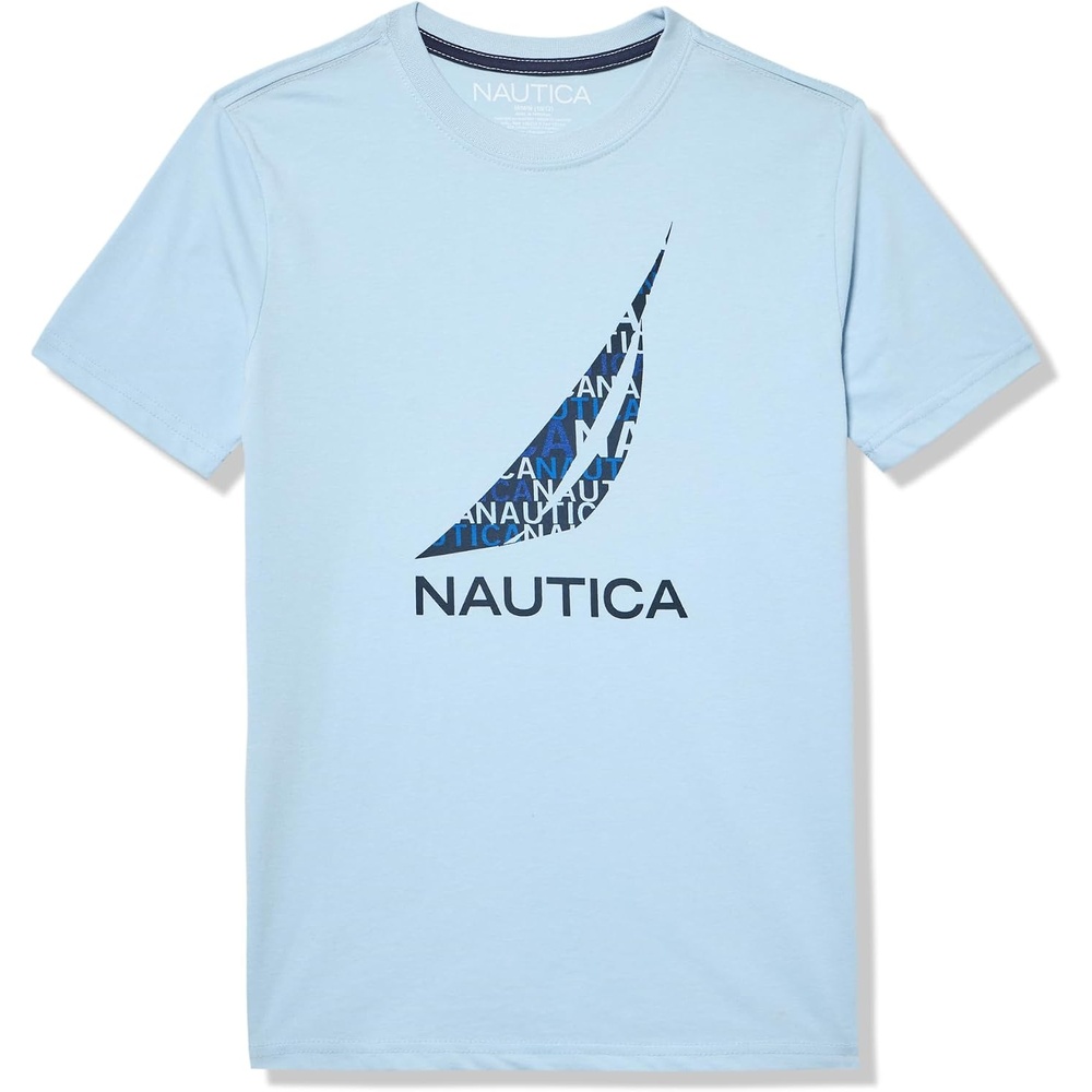 image:imageNautica Boys Short Sleeve JClass Logo Crew Neck TShirt Soft Comfortable Relaxed FitPlay Jclass Ice Blue