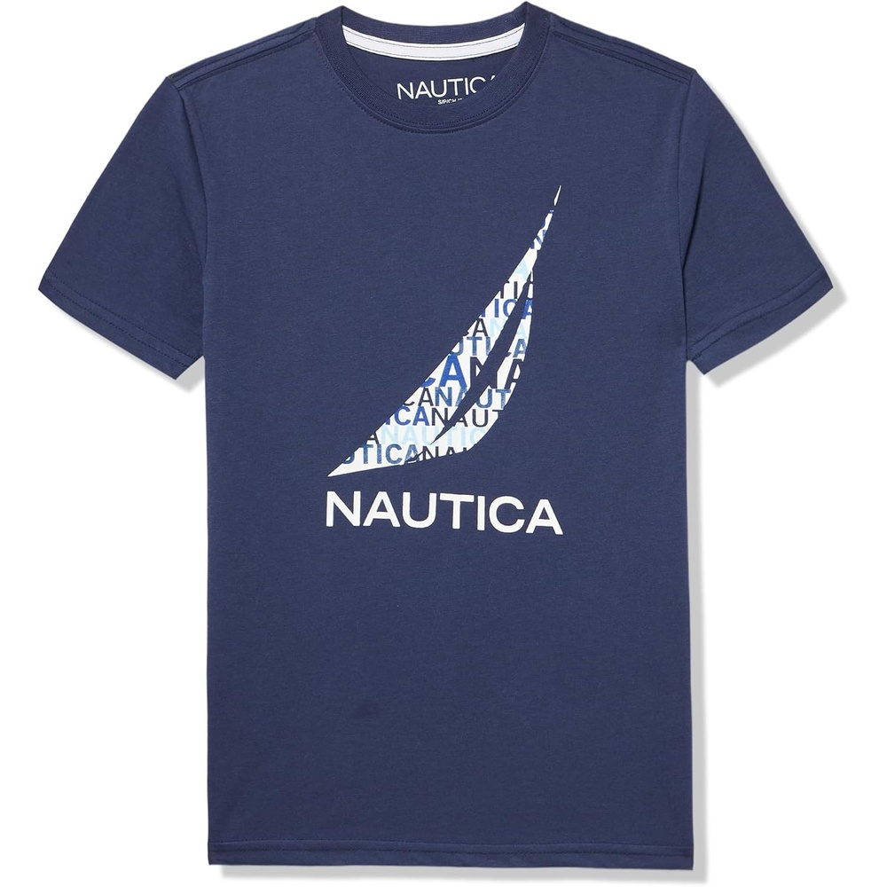 image:imageNautica Boys Short Sleeve JClass Logo Crew Neck TShirt Soft Comfortable Relaxed FitPlay Jclass Medieval Blue