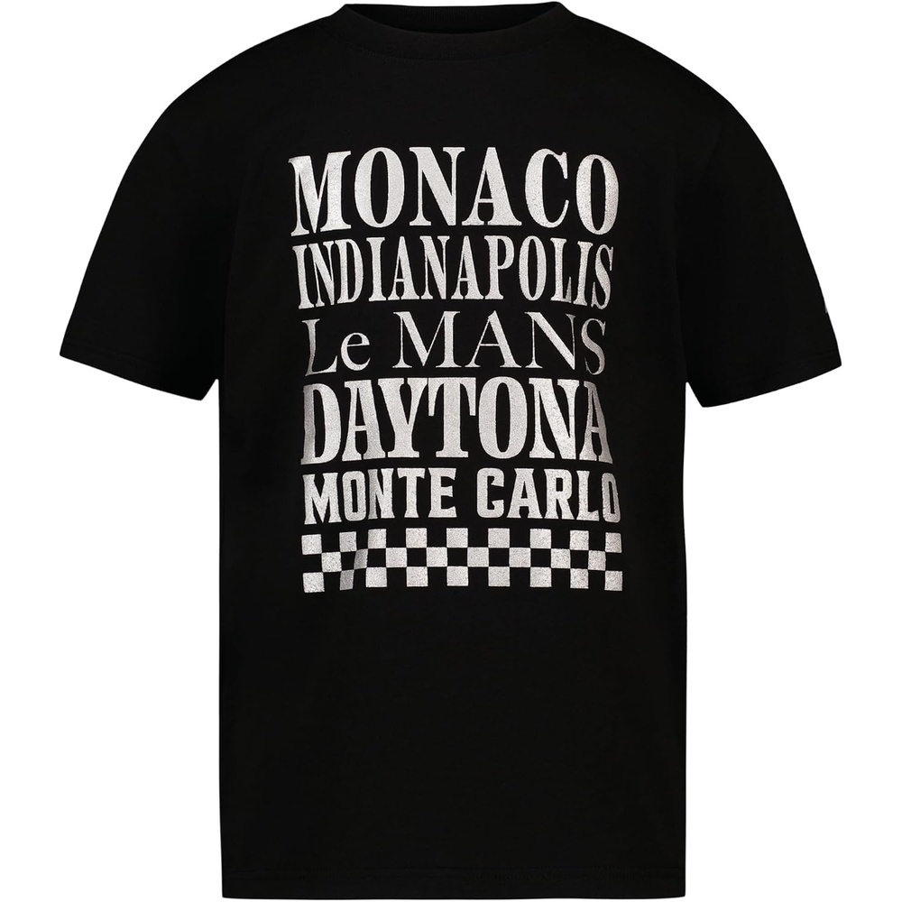 image:imageNautica Boys Short Sleeve JClass Logo Crew Neck TShirt Soft Comfortable Relaxed FitRacing Cities Black
