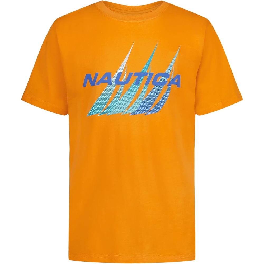 image:imageNautica Boys Short Sleeve JClass Logo Crew Neck TShirt Soft Comfortable Relaxed FitTriple Jclass Tangerine