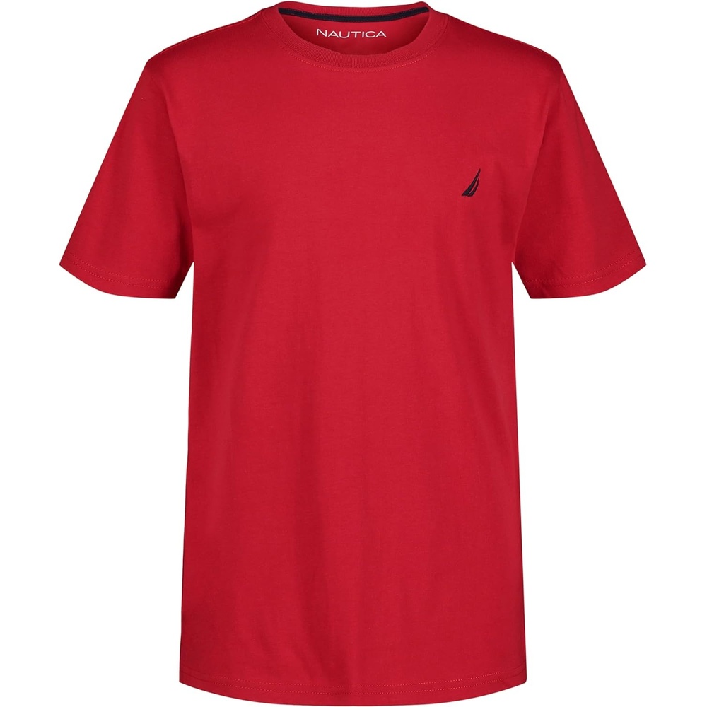 image:imageNautica Boys Short Sleeve Solid Crew Neck TShirt Soft Comfortable Relaxed FitCarmine