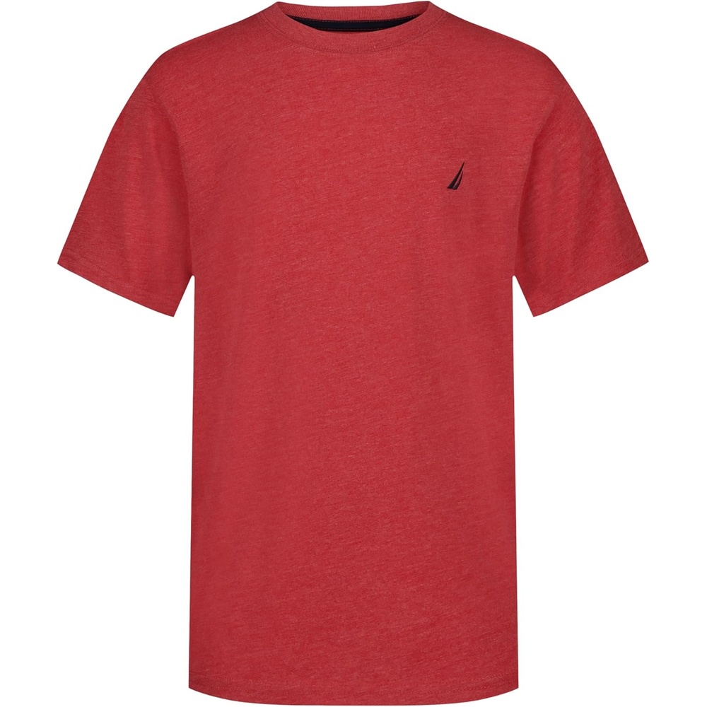 image:imageNautica Boys Short Sleeve Solid Crew Neck TShirt Soft Comfortable Relaxed FitCarmine Heather