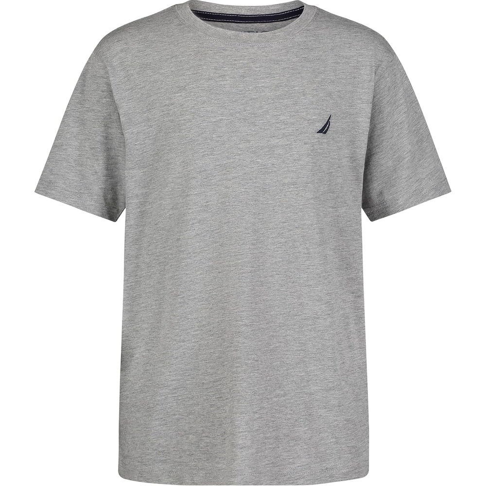 image:imageNautica Boys Short Sleeve Solid Crew Neck TShirt Soft Comfortable Relaxed FitGrey Heather