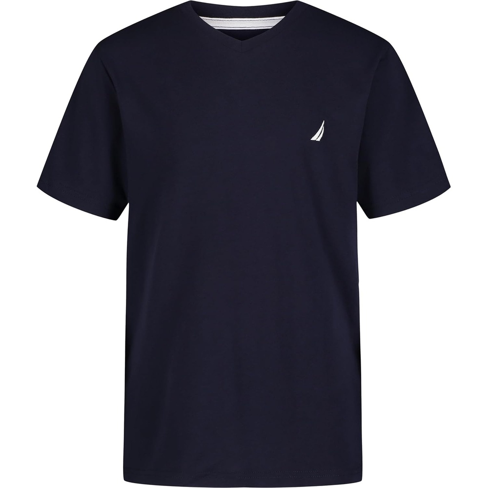 image:imageNautica Boys Short Sleeve Solid VNeck TShirt Soft Comfortable Relaxed FitSport Navy