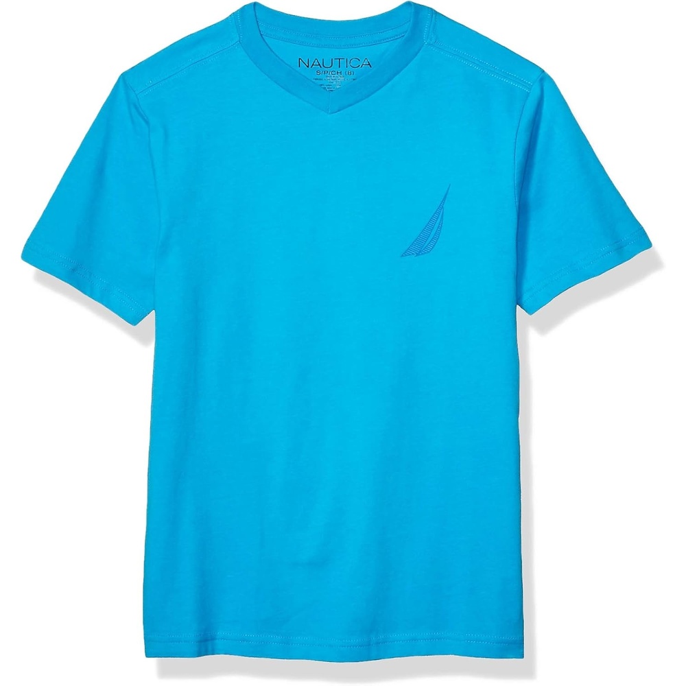 image:imageNautica Boys Short Sleeve Solid VNeck TShirtCurrent Ocean Ca76