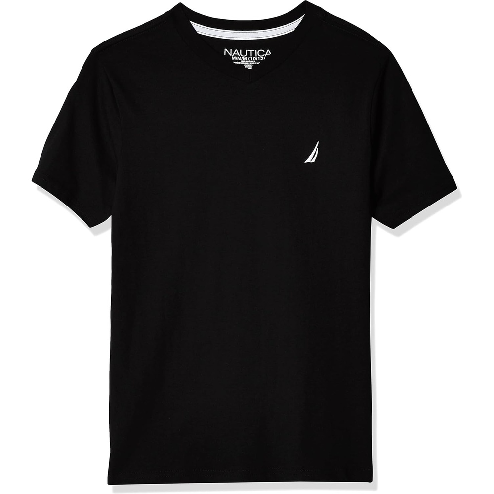 image:imageNautica Boys Short Sleeve Solid VNeck TShirtLegacy Black