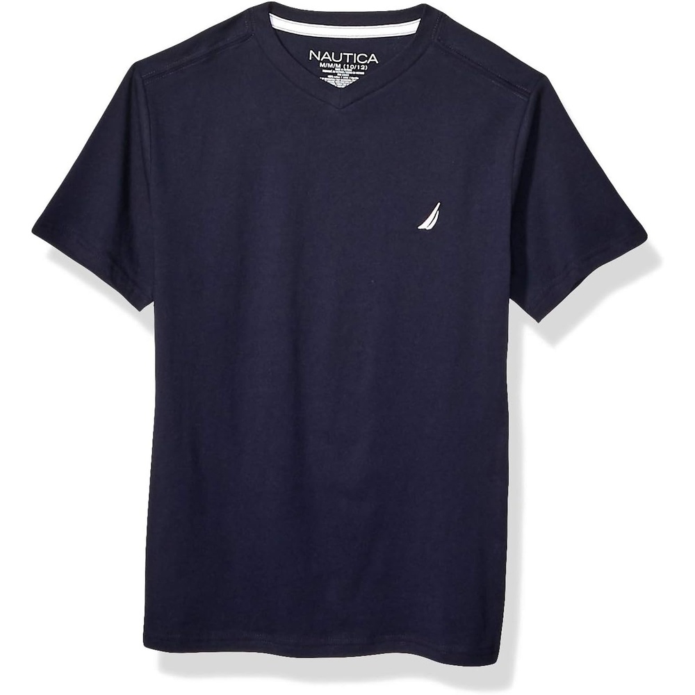 image:imageNautica Boys Short Sleeve Solid VNeck TShirtLegacy Navy