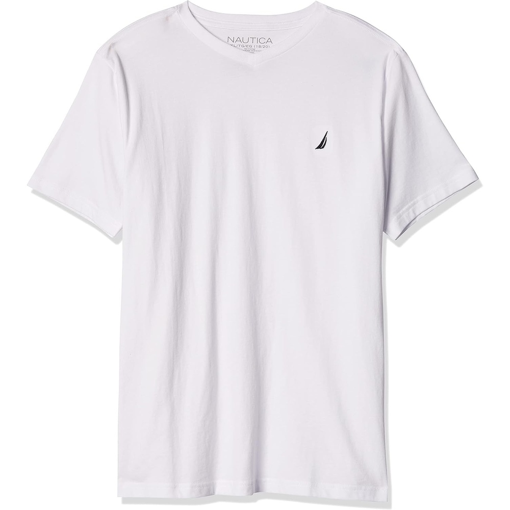 image:imageNautica Boys Short Sleeve Solid VNeck TShirtLegacy White