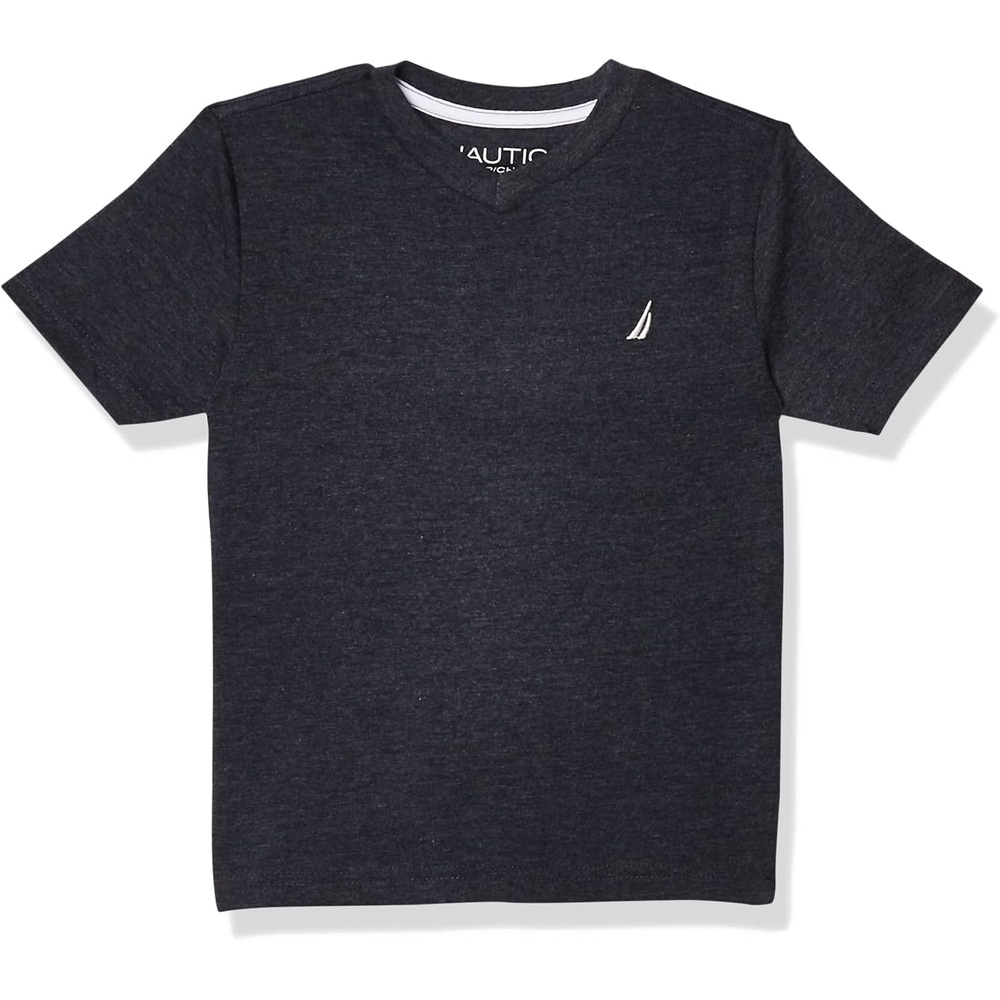 image:imageNautica Boys Short Sleeve Solid VNeck TShirtSport Navy Heather