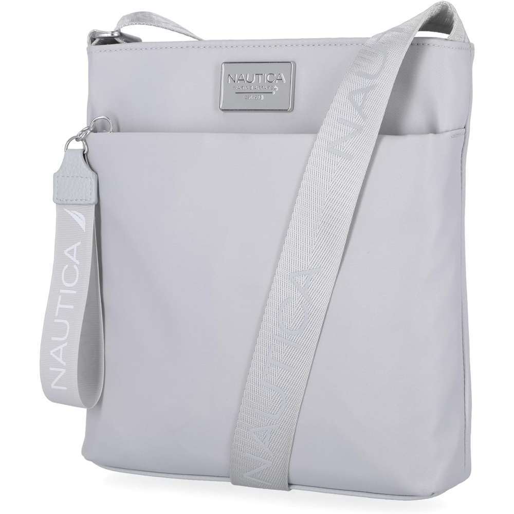 image:imageNautica Diver Nylon Small Womens Crossbody Bag Purse with Adjustable Shoulder StrapIce Grey