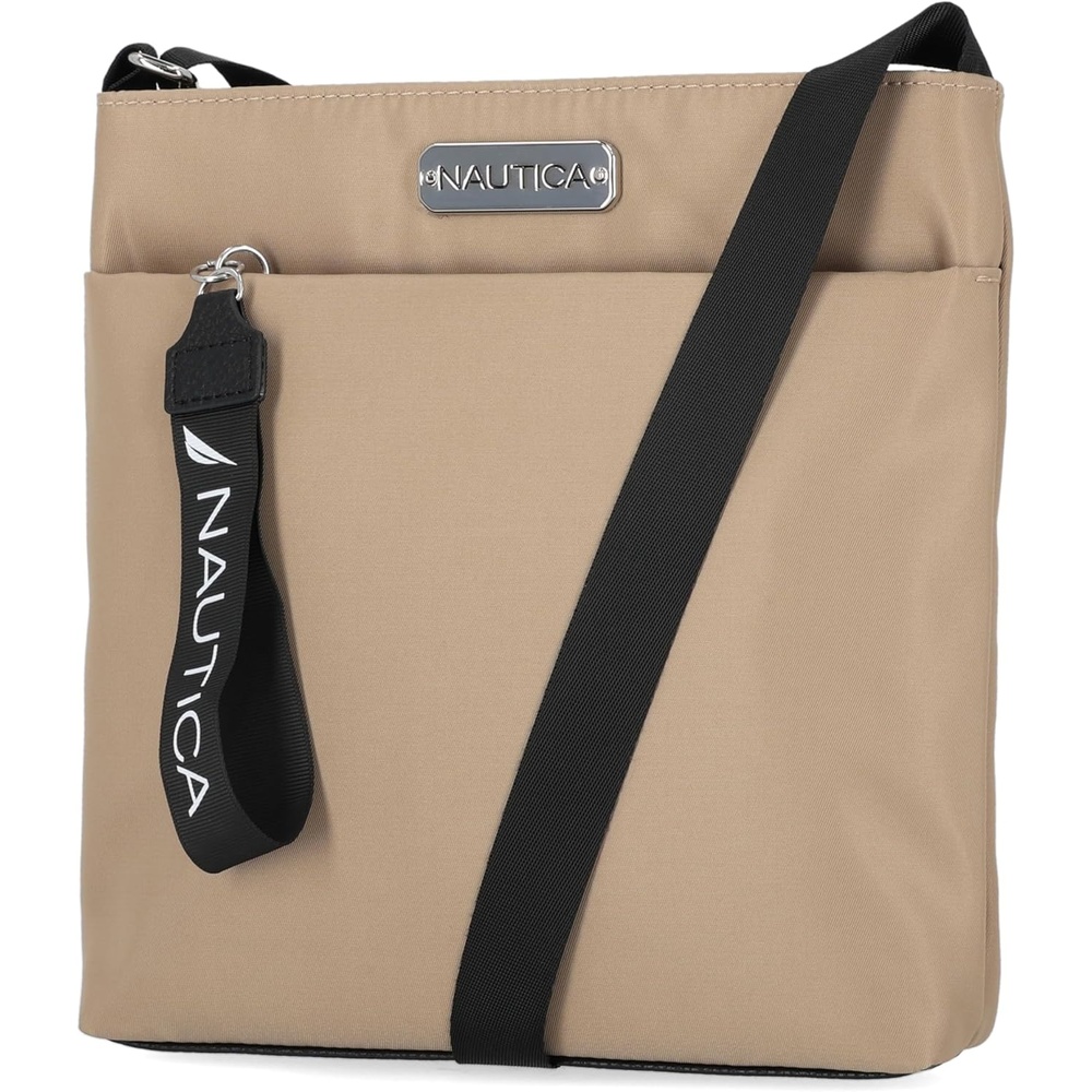 image:imageNautica Diver Nylon Small Womens Crossbody Bag Purse with Adjustable Shoulder StrapKhaki