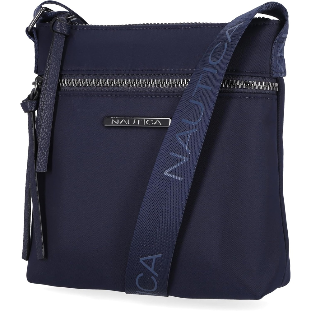 image:imageNautica Diver Nylon Small Womens Crossbody Bag Purse with Adjustable Shoulder StrapZipper Up Indigo
