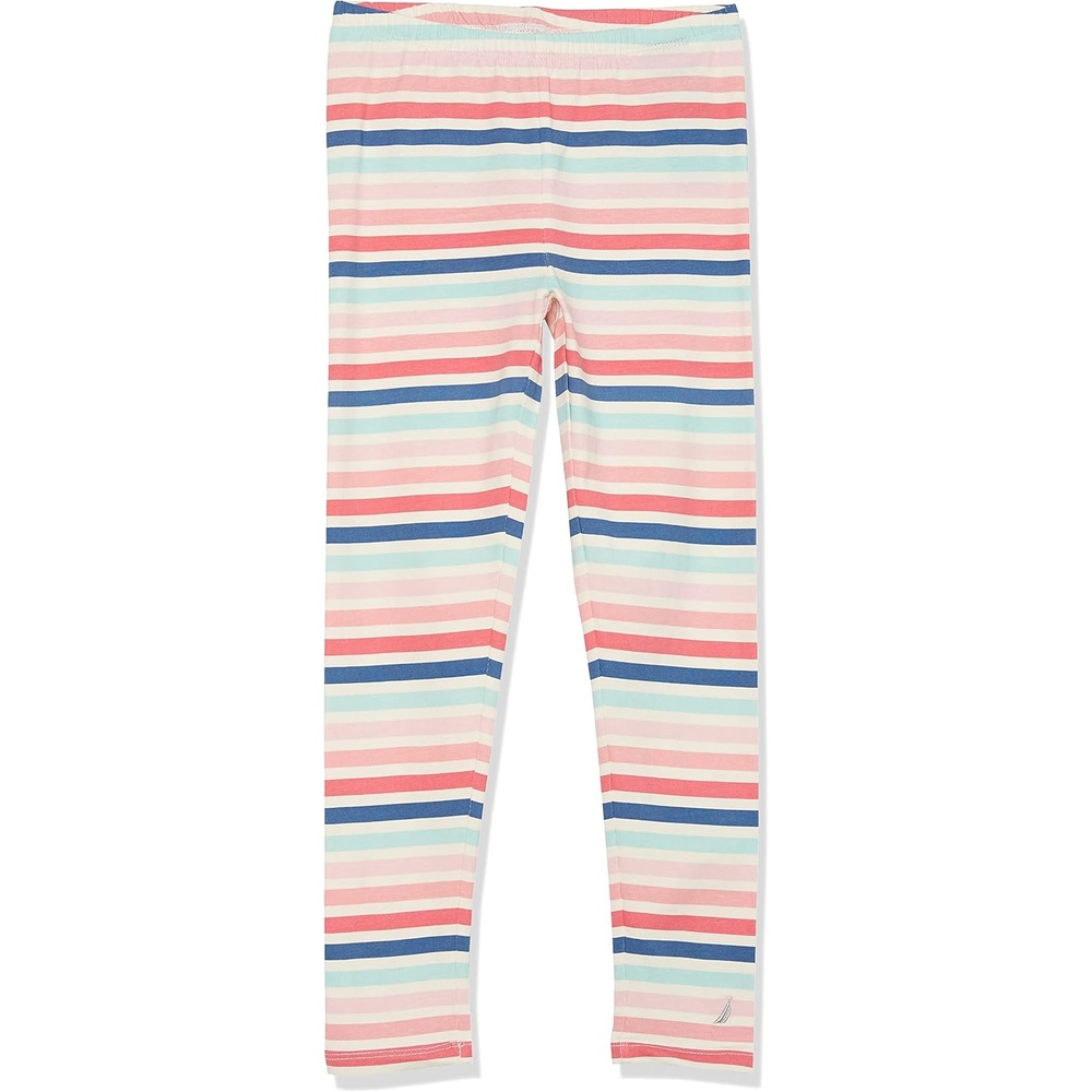 image:imageNautica Girls Leggings Full Length Pullon Stretch Pants with Elastic Waistband amp Logo DetailMulti Eggnog