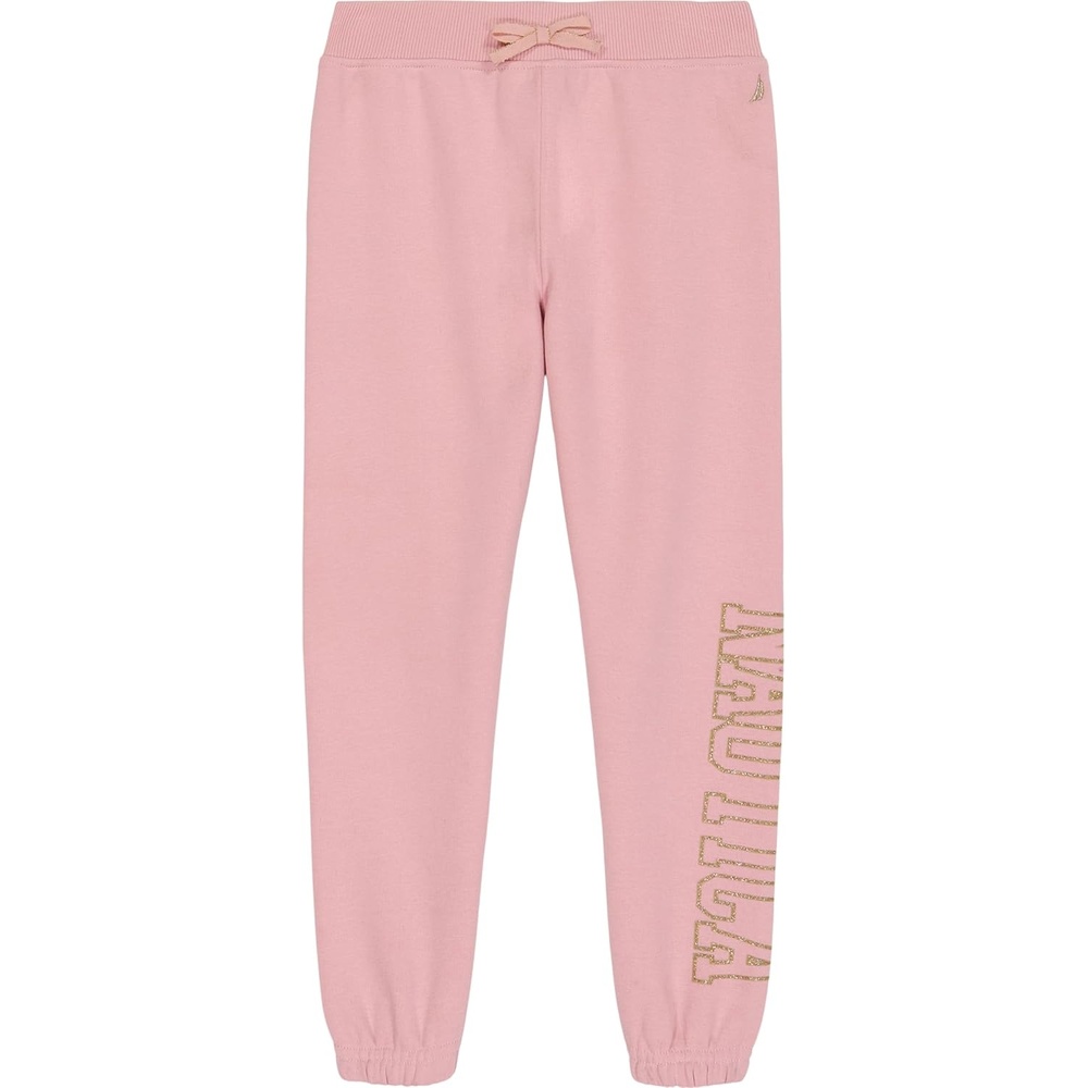 image:imageNautica Girls Logo Sweatpants Fleece Joggers with Ribbed Cuffs amp Functional Side PocketsPink Glitter Art