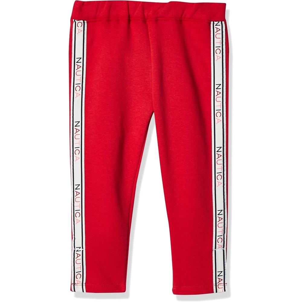 image:imageNautica Girls Logo Sweatpants Fleece Joggers with Ribbed Cuffs amp Functional Side PocketsRed 5003