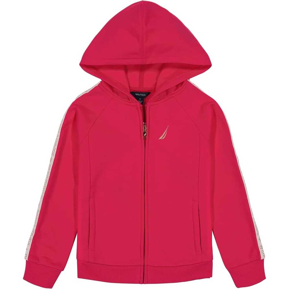 image:imageNautica Girls Logo Sweatshirt Fleece Hoodie With Fullzip Front amp PocketsBeetroot Purple