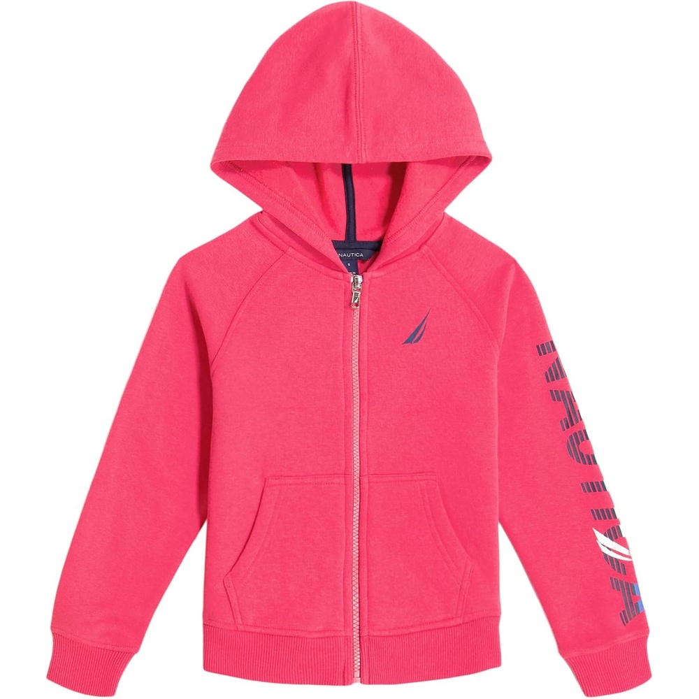 image:imageNautica Girls Logo Sweatshirt Fleece Hoodie With Fullzip Front amp PocketsPurple Beetroot