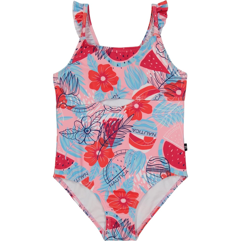 image:imageNautica Girls OnePiece Swimsuit with UPF 50 Sun Protection Quick Drying Bathing SuitPrism Pink
