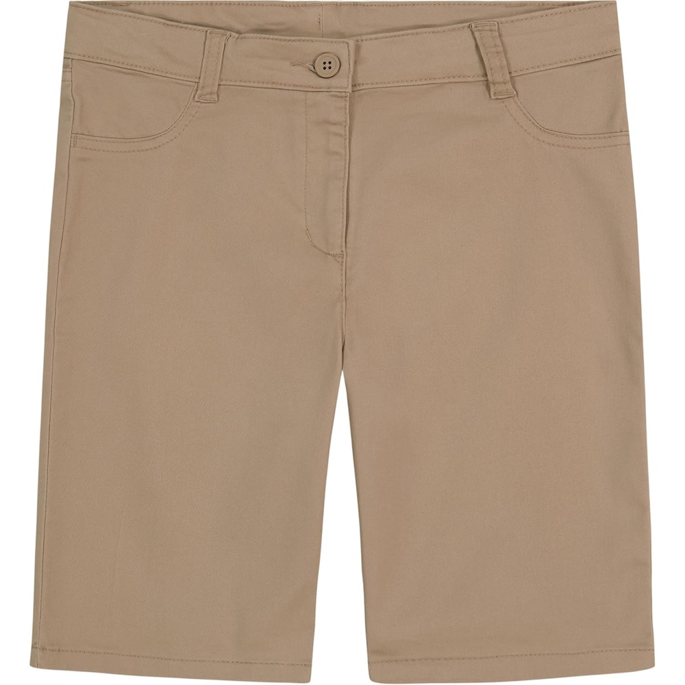 image:imageNautica Girls School Uniform Bermuda Shorts Pullon Fit Stretchy Material Functional PocketsKhaki