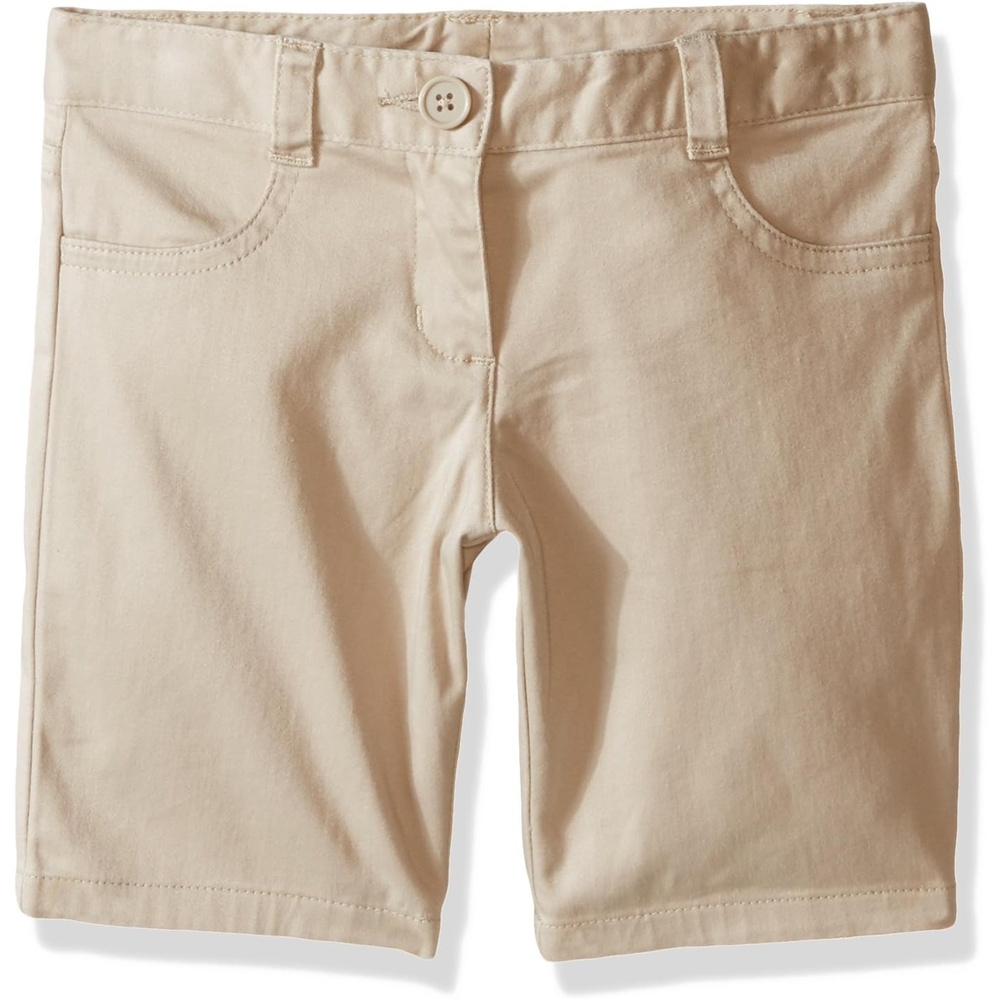 image:imageNautica Girls School Uniform Bermuda Shorts Pullon Fit Stretchy Material Functional PocketsKhaki Su
