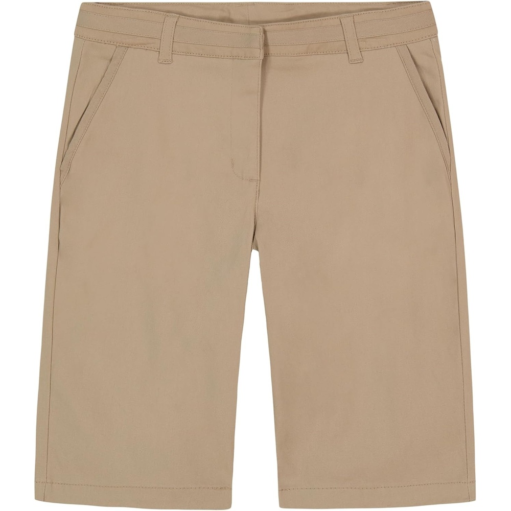image:imageNautica Girls School Uniform Bermuda Shorts Pullon Fit Stretchy Material Functional PocketsKhaki Twill