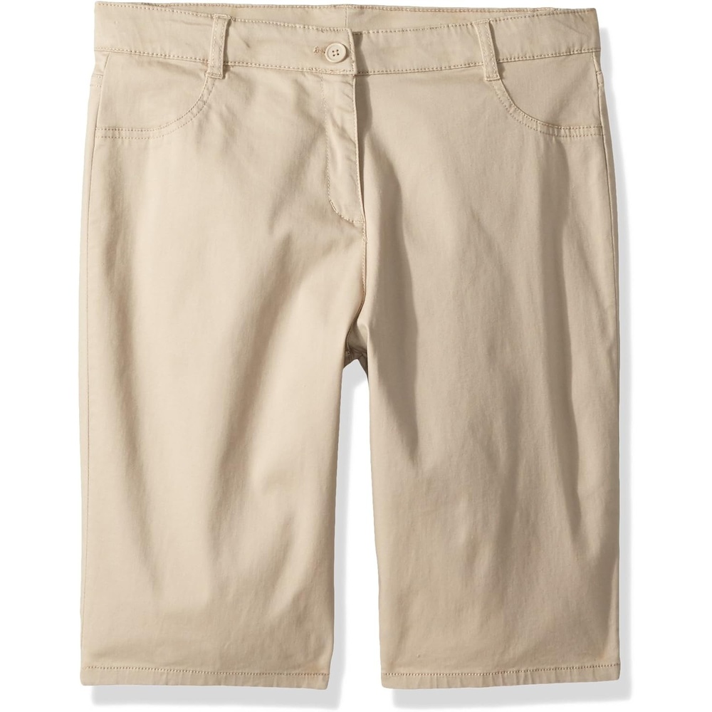 image:imageNautica Girls School Uniform Bermuda Shorts Pullon Fit Stretchy Material Functional PocketsKhakiSateen
