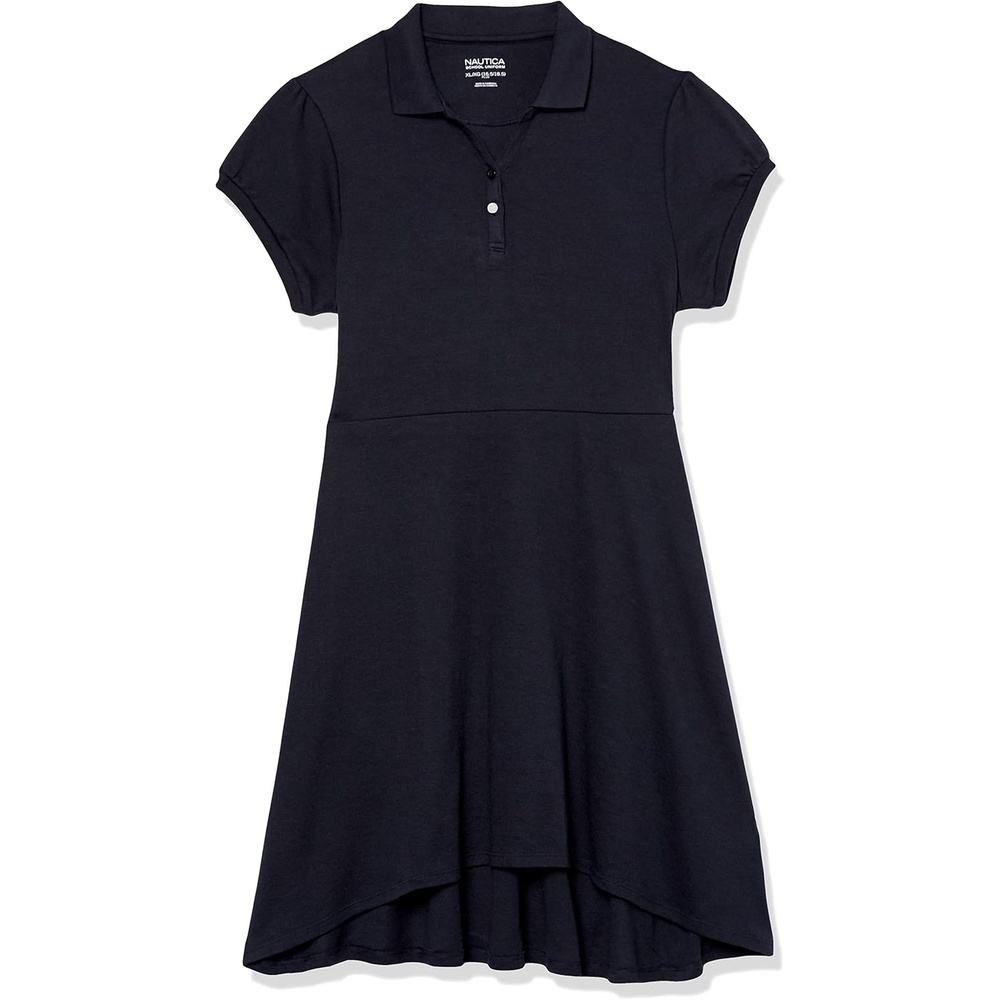 image:imageNautica Girls School Uniform Short Sleeve Polo DressNavyHighlow
