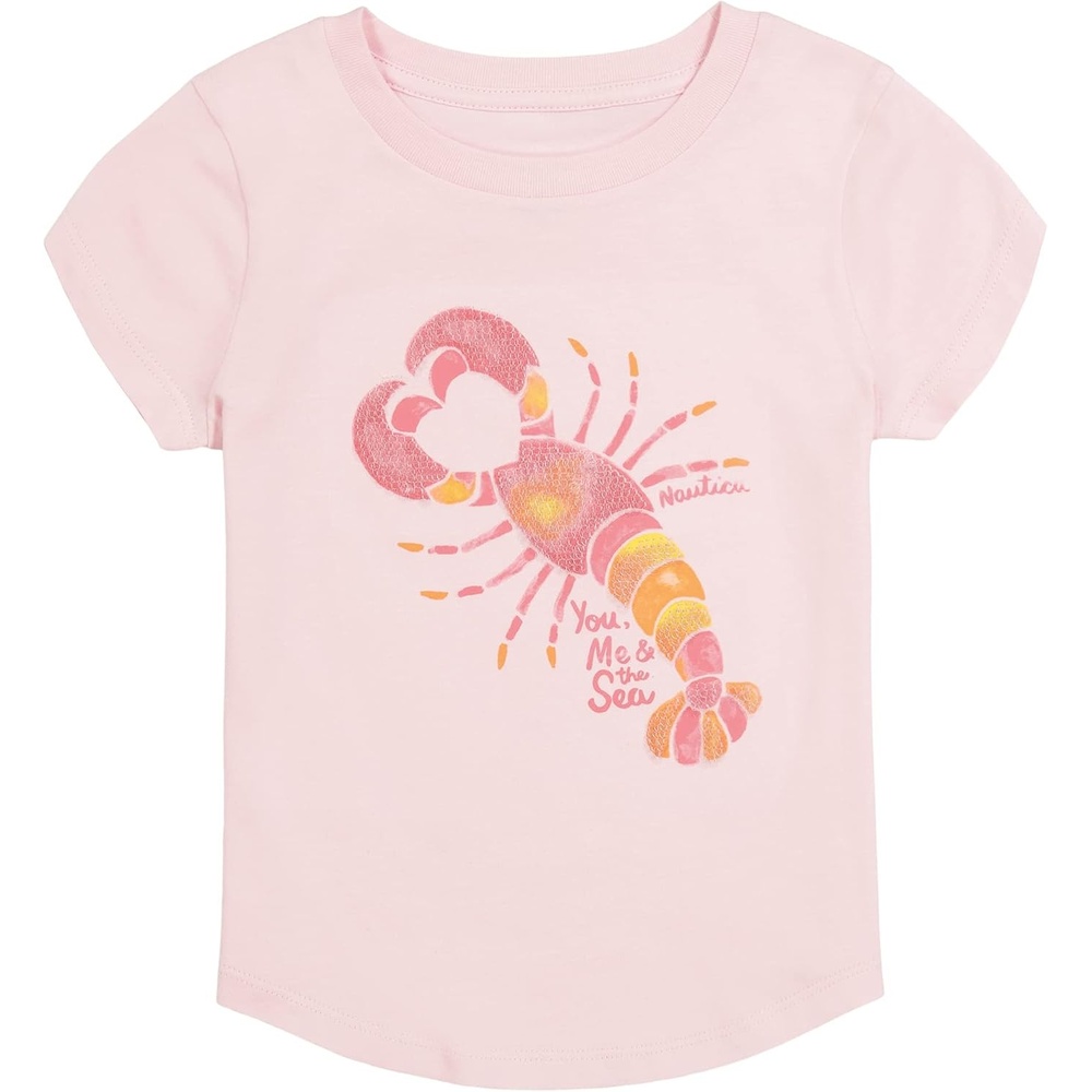 image:imageNautica Girls Short Sleeve Legacy TShirt with Flip Sequin Design Cotton Tee with Tagless InteriorRose Shadow
