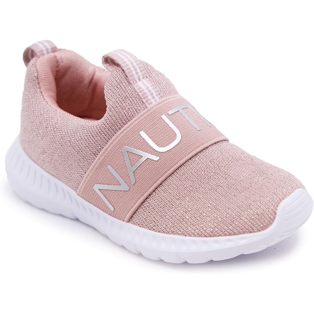 image:imageNautica Girls SlipOn Sneaker Athletic Running Kids Shoe for Walking Running Tennis and Sports ToddlerLittle KidMauve Sparkle