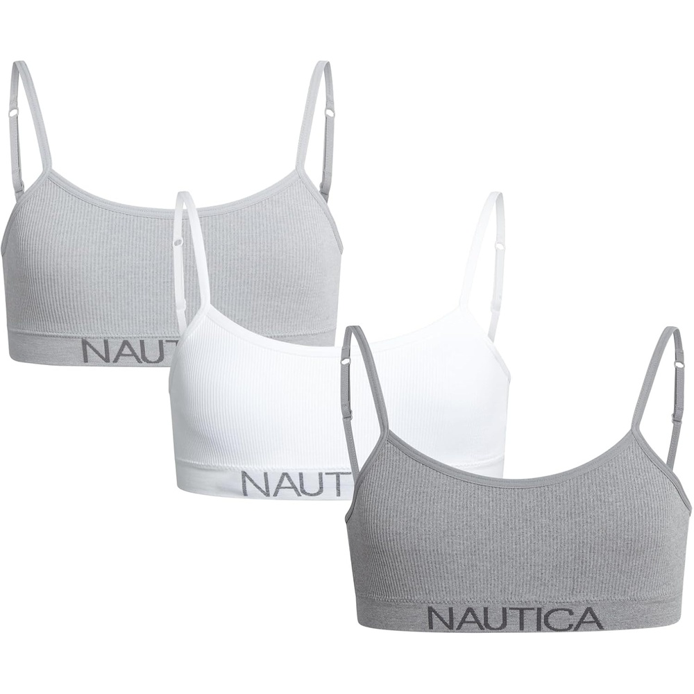 image:imageNautica Girls Training Bra 3 Pack6 Pack Seamless Padded Bralette Underwear for Girls with Removable Pads Sizes SXL